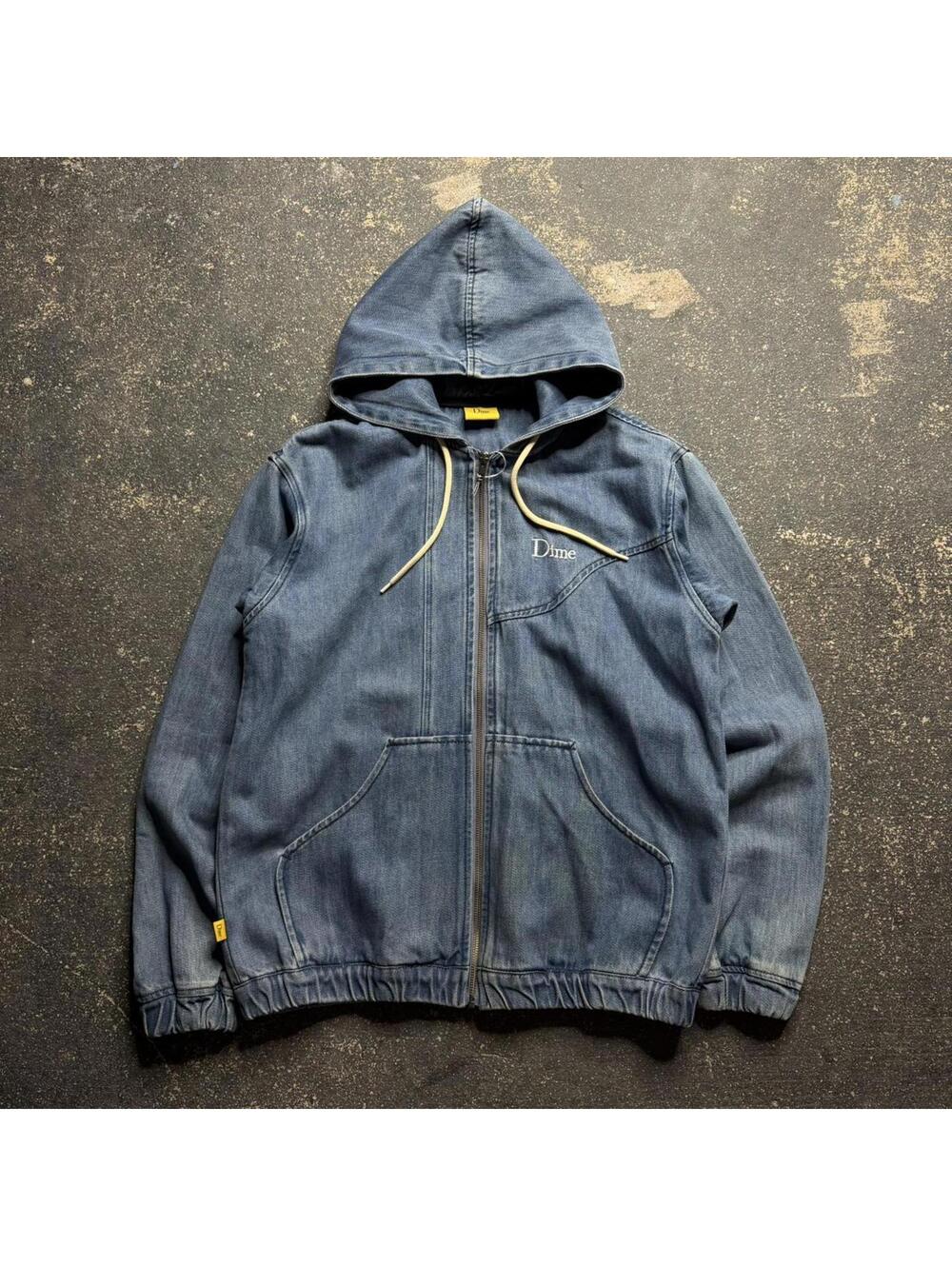 Dime Skateboards Denim Bomber Zip Jacket